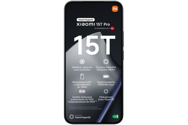 Smartfon Xiaomi 15T Pro 5G czarny 6.83" 12.0GB/1000.0GB