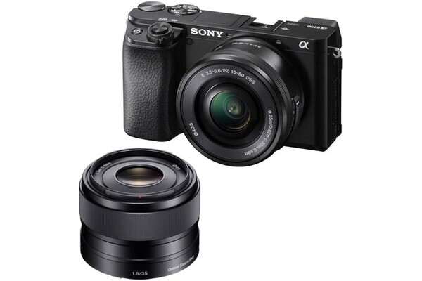 Aparat bezlusterkowy Sony ILCE-6100 - czarny + 35