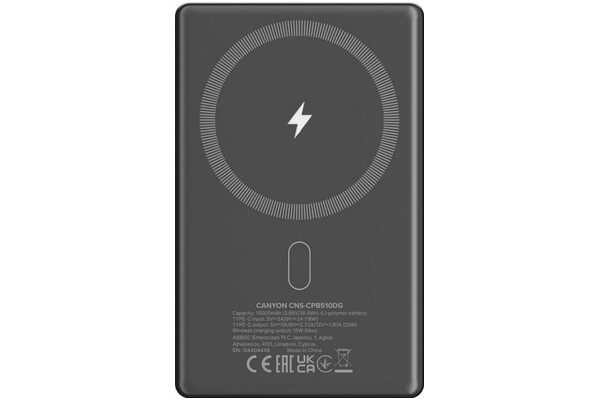 Powerbank Canyon OnPower 510 10000mAh 20.0W szary