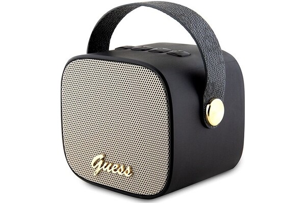 głośnik Bluetooth Guess Speaker Mini 4G Leather Script Logo czarny