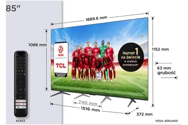 Telewizor TCL 85P8K 85" 4K Ultra HD