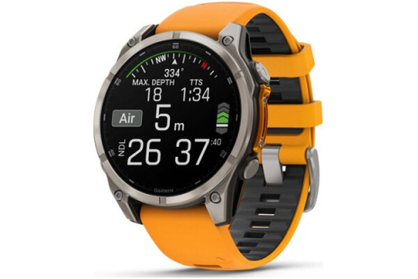 Smartwatch Garmin Fenix 8 Sapphire 47.0mm czarno-pomarańczowy