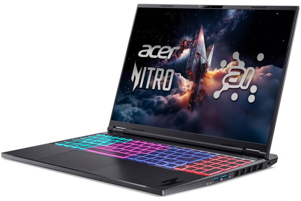 Laptop ACER Nitro 16 16.0" AMD Ryzen AI 9 365 NVIDIA GeForce RTX 5070AMD Radeon 880M 32GB 1TB SSD M.2 Windows 11 Professional czarny