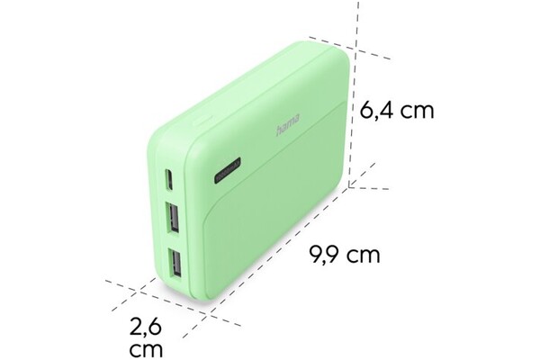 Powerbank Hama Pocket 10 10000mAh 10.5W zielony
