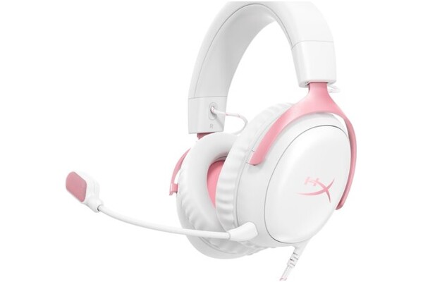 Słuchawki HYPERX Cloud 3 Nauszne Przewodowe biało-różowy