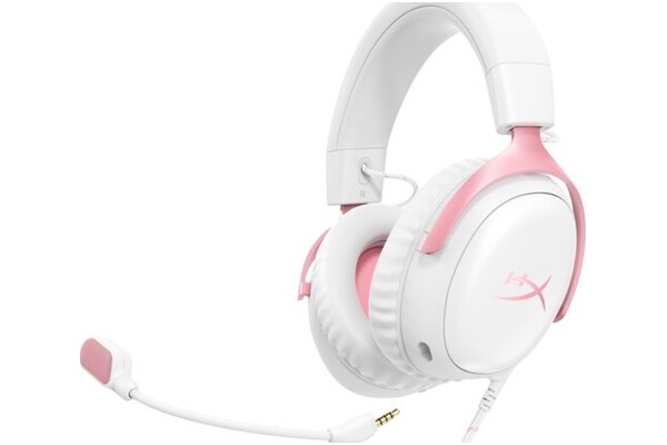 Słuchawki HYPERX Cloud 3 Nauszne Przewodowe biało-różowy