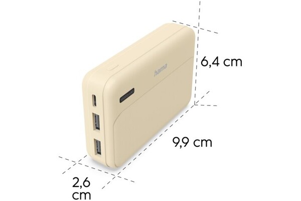 Powerbank Hama Pocket 10 10000mAh 10.5W żółty