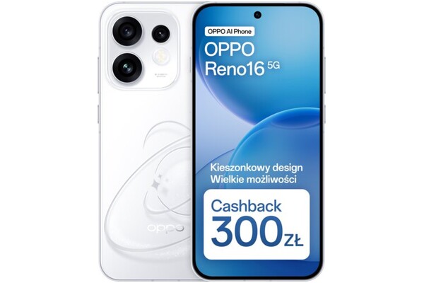 Smartfon OPPO Reno16 5G biały 6.32" 8.0GB/512.0GB