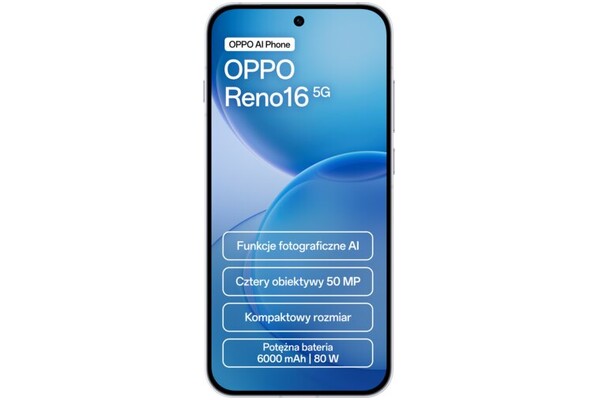 Smartfon OPPO Reno16 5G biały 6.32" 8.0GB/512.0GB