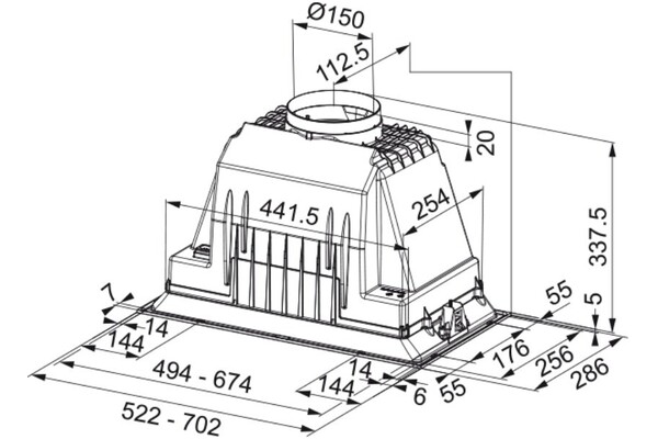 Okap kuchenny Wkład Franke FBI705PLUS 70.0cm Stalowy