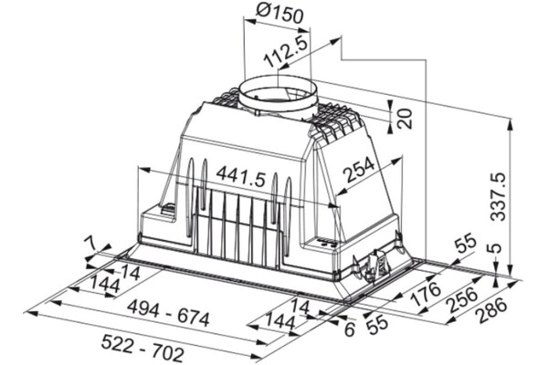 Okap kuchenny Wkład Franke Plus FBI525PLUS 52.0cm Stalowy