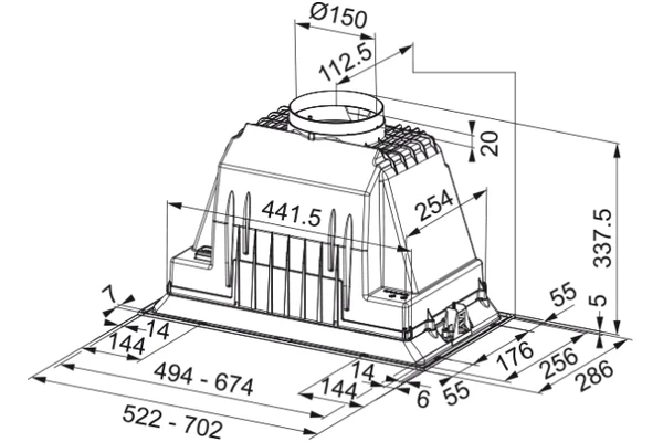 Okap kuchenny Wkład Franke Box Plus FBI705PLUS 70.0cm srebrny