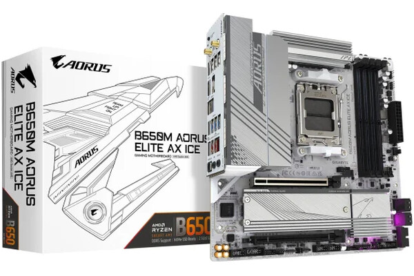 Płyta główna GIGABYTE B650M Aorus Elite AX Ice Socket AM5 AMD B650 DDR5 miniATX