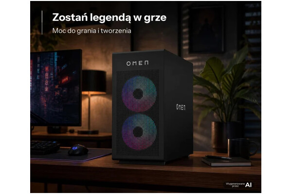 HP 7-8700f AMD Ryzen 7 16GB DDR5 AMD Radeon RX 9060 XT 16GB 1TB SSD brak