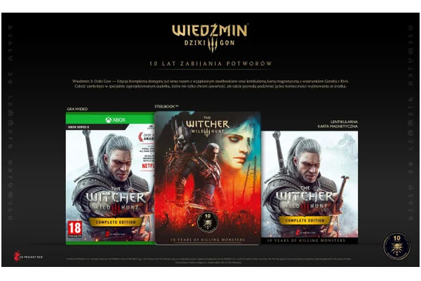 Wiedźmin 3 Dziki Gon Edycja Kompletna + Jubileuszowy Steel Xbox (Series X)