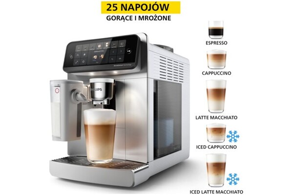 Ekspres Philips LatteGo EP6551/30 automatyczny biało-srebrny
