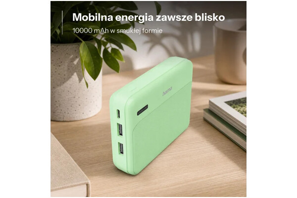 Powerbank Hama Pocket 10 10000mAh 105.0W zielony