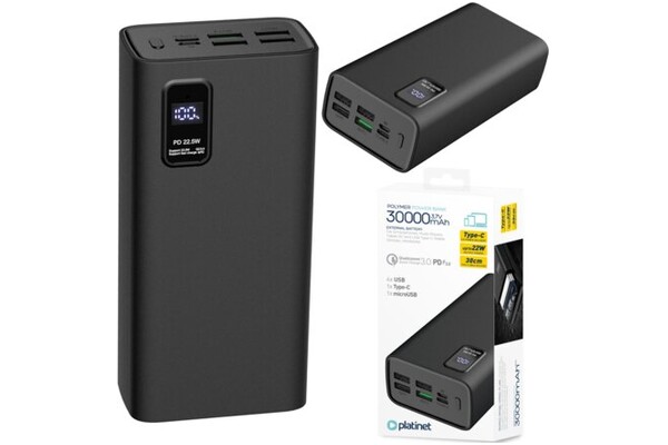Powerbank Platinet PMPB30WQC728B 30000mAh