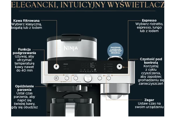 Ekspres Ninja CFN802EU kapsułkowy srebrno-czarny