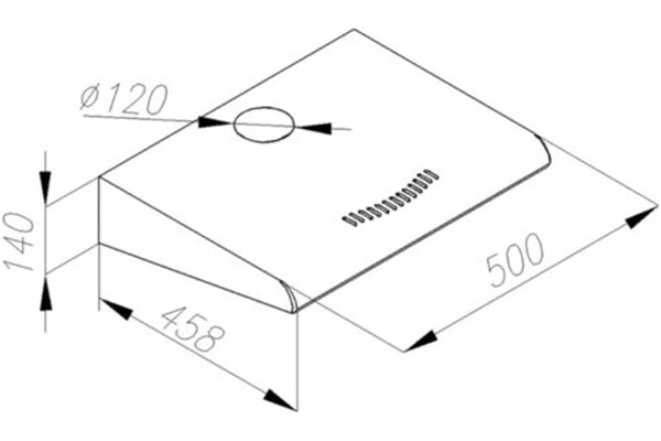 Okap kuchenny Podszafkowy VDB Plus 50.0cm biały
