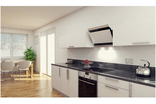 Okap kuchenny Skośny VDB Deco 90.0cm czarno-biały