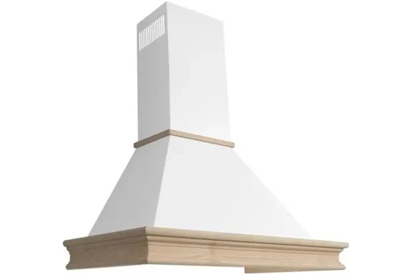 Okap kuchenny Kominowy VDB Classic L 60.0cm biało-drewniany