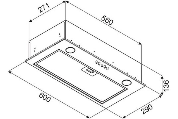 Okap kuchenny Wkład VDB Conti 60.0cm biały