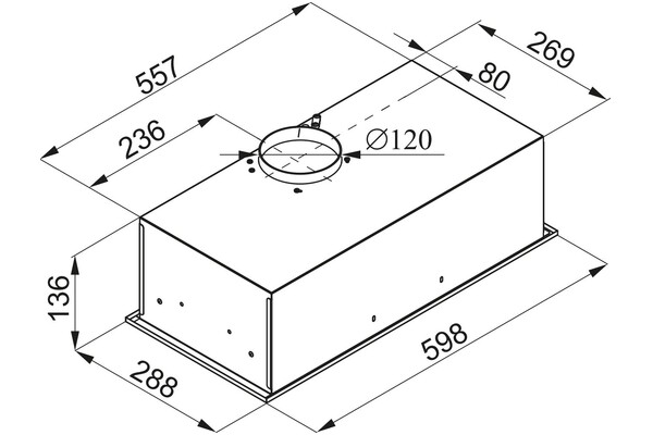Okap kuchenny Wkład VDB WE-6 59.8cm czarny