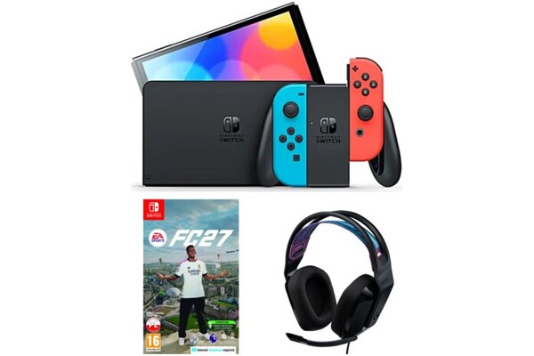 Konsola Nintendo Switch OLED 64GB niebiesko-czerwony + EA Sports FC 27