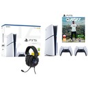 Konsola Sony PlayStation 5 Slim 1TB biało-czarny + Astros Playroom, EA Sports FC 27 Gra PS5 + słuchawki MAD