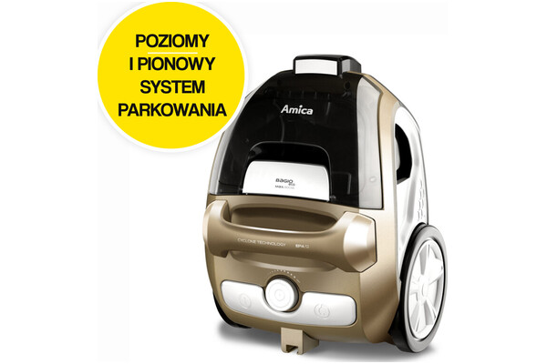 Odkurzacz AMICA VM3045 Bagio Eco tradycyjny z pojemnikiem 900W złoty