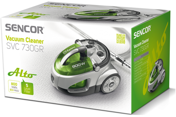 Odkurzacz SENCOR SVC730GR tradycyjny bezworkowy szary