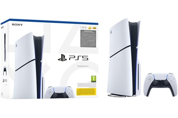 Konsola Sony PlayStation 5 Slim 1TB biało-czarny + Astros Playroom, Marvels Wolverine