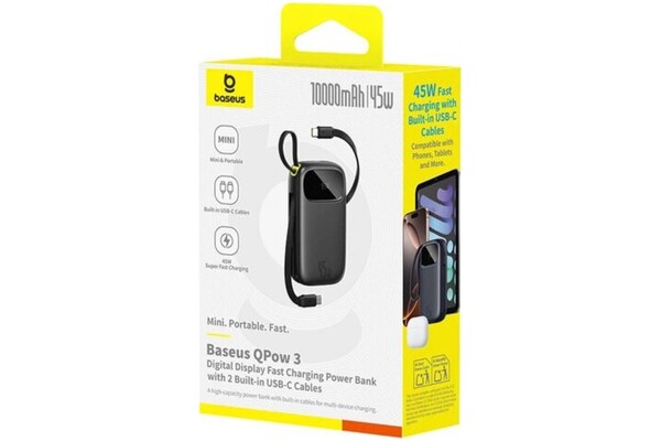 Powerbank Baseus Qpow 3 10000mAh 45.0W czarny