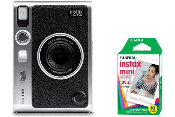 Aparat natychmiastowy Fujifilm Instax Mini Evo czarny + wkłady 10