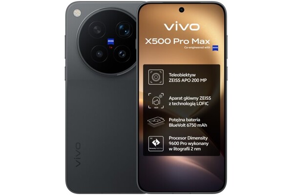Smartfon vivo X500 Pro 5G czarny 6.85" 12.0GB/512.0GB