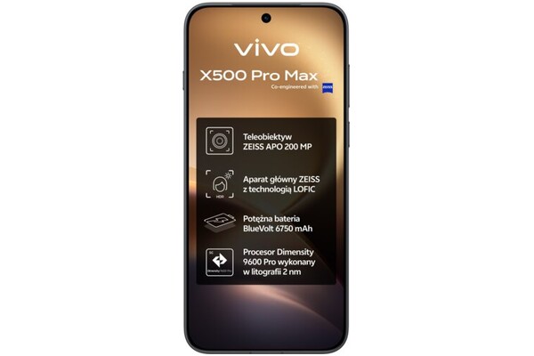 Smartfon vivo X500 Pro 5G czarny 6.85" 12.0GB/512.0GB