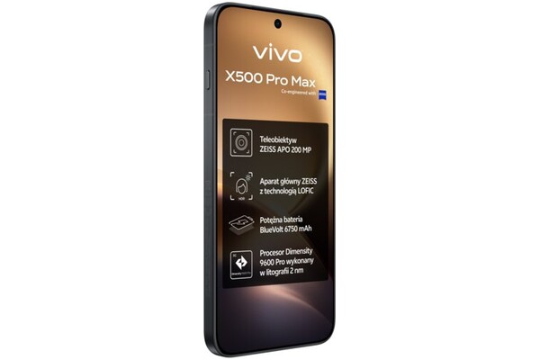 Smartfon vivo X500 Pro 5G czarny 6.85" 12.0GB/512.0GB