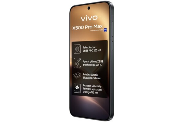 Smartfon vivo X500 Pro 5G czarny 6.85" 12.0GB/512.0GB