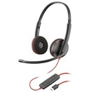 Słuchawki Plantronics BLACKWIRE 3220 Nauszne Przewodowe czarno-czerwony