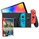 Konsola Nintendo Switch OLED 64GB niebiesko-czerwony + Dziedzictwo Hogwartu